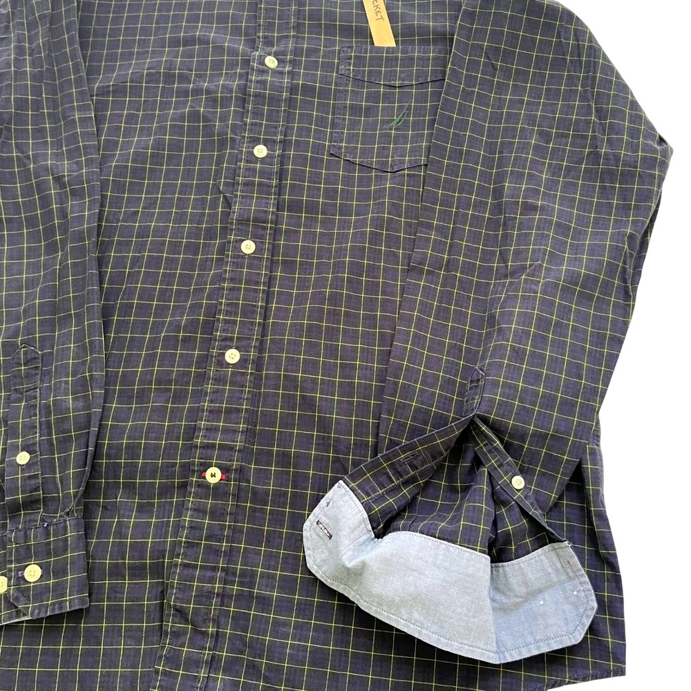 Nautica Mens Vintage Wear Authentic Clothing Plaid Long Sleeve Button Down Shirt - Picture 4 of 15